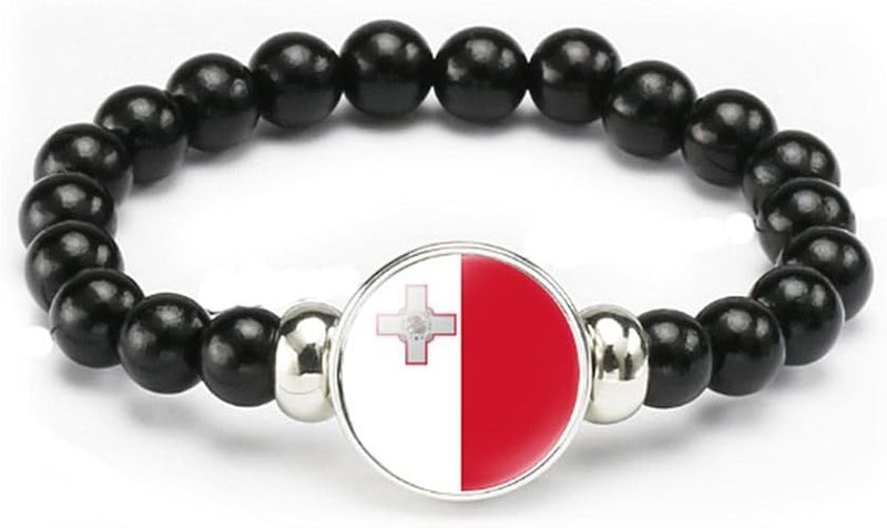 vmcoatdu National Flag Bracelet Elastic Rope Beaded Bracelet Support Your Country Travel Souvenir Gifts for Men Women - Image 1